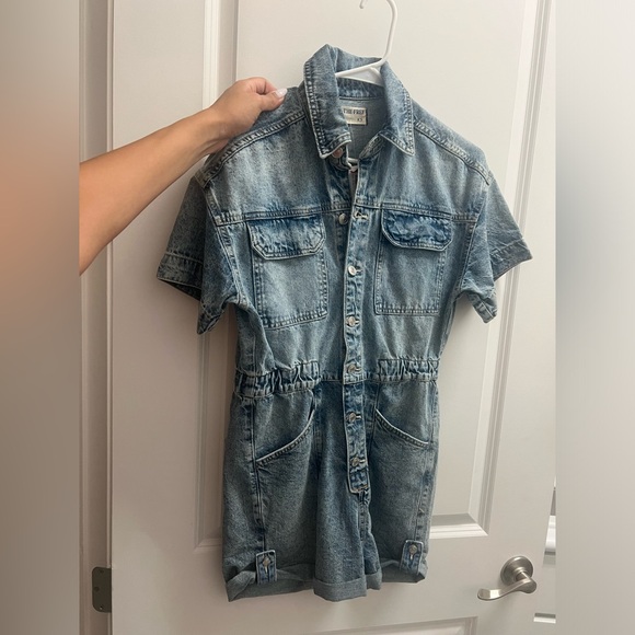 NWT Free People Women's Marci Cuffed Denim Shortalls Size XS - Picture 5 of 8